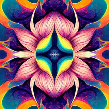 Seamless psychedelic and trippy pattern for background Illustrazione stock
