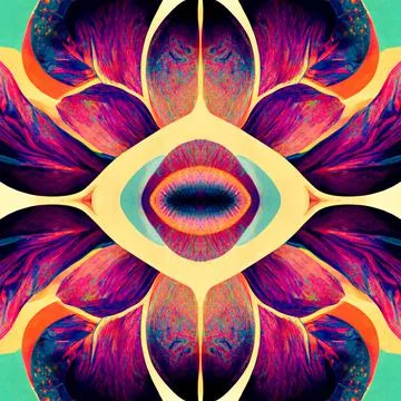 Seamless psychedelic and trippy pattern for background Illustrazione stock