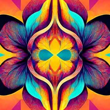 Seamless psychedelic and trippy pattern for background Stock Illustration
