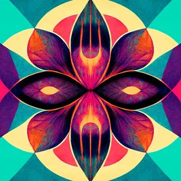 Seamless psychedelic and trippy pattern for background Stock Illustration