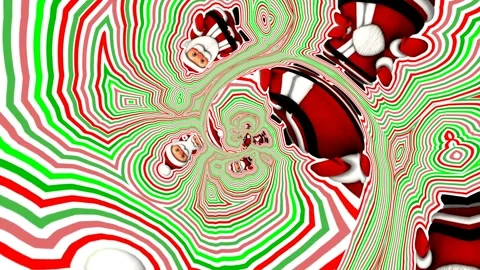 Seamless psychedelic animation of dancing Santa. Hypnotic Christmas background. Video stock 325024261
