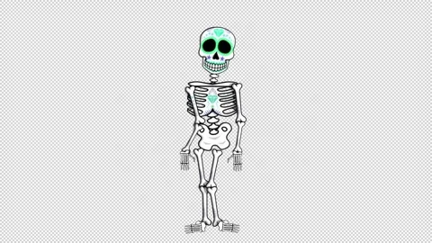Seamless psychedelic background with Mexican dancing skeleton isolated with Stock Footage 274198060
