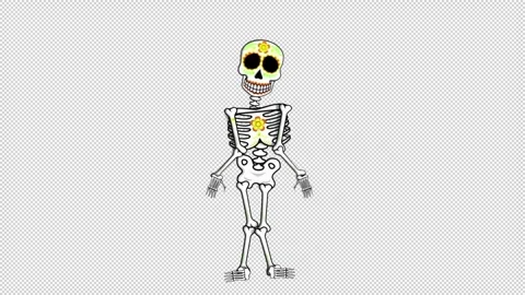 Seamless psychedelic background with Mexican dancing skeleton isolated with Stock Footage 274198690