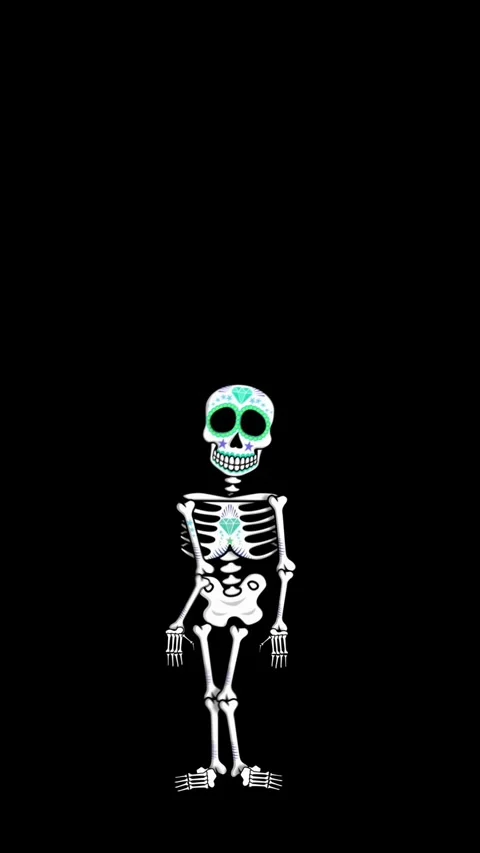 Seamless psychedelic background with Mexican dancing skeleton isolated with copy Video stock 322620683