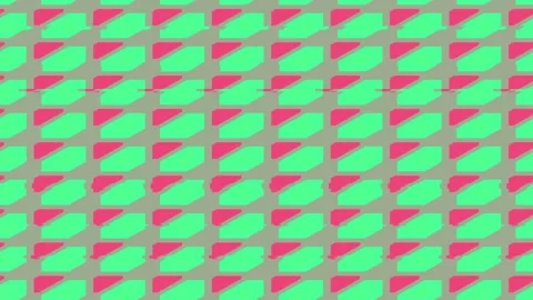 Seamless psychedelic geometric emerald green repeat pattern on vibrant mage.. Video stock 336226492
