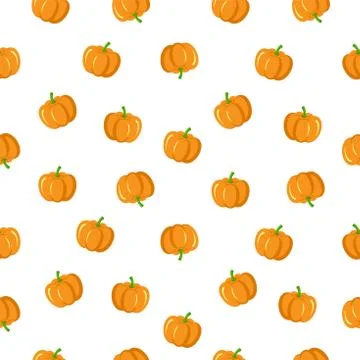 Seamless pumpkin icon. Pumpkin vector pattern background イラスト素材
