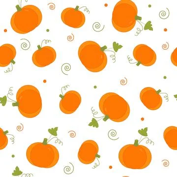 Seamless pumpkin pattern. Idea for Halloween card Stock Illustration