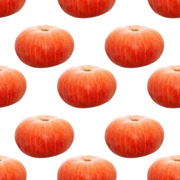 Seamless pumpkin pattern isolated on a white background Stock Photos