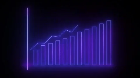 Seamless purple bar graph loop. Animated business success data and visual a.. Stock Footage 314356643