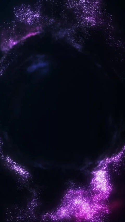 Seamless purple cosmic particle frame with galaxy dust and dark copy space .. Stock Footage 340331821