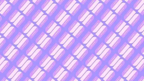 Seamless Purple Cupcake Pattern Background With Pastel Geometric Frosting R.. Stock Illustration