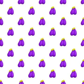 Seamless purple eggplant pattern for healthy food background Illustrazione stock