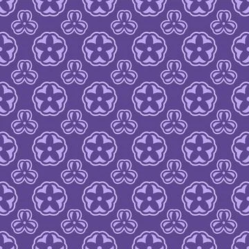 Seamless Purple Floral Pattern with Bold Contrast イラスト素材