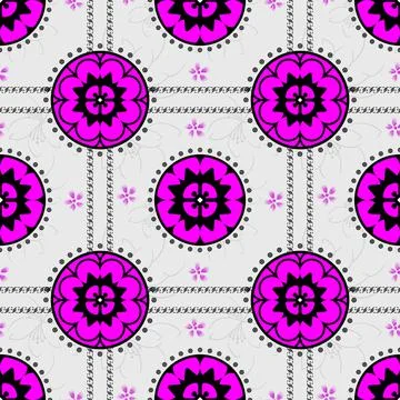 Seamless purple floral pattern - cool for background or wallpaper Stock Illustration
