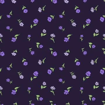 Seamless purple flowers Stock Illustration