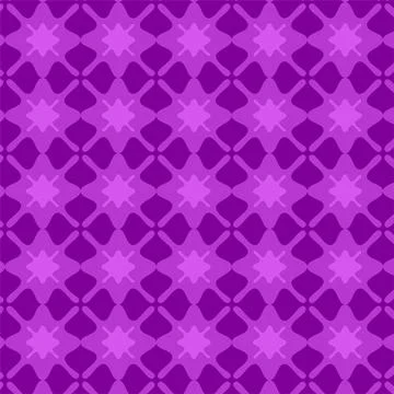 Seamless Purple Geometric Pattern Background With Floral Star Motif For Wal.. Stock Illustration