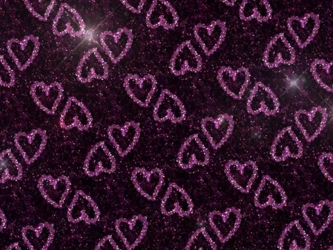 Seamless Purple Glitter Hearts Pattern Background Stock Footage 327290444
