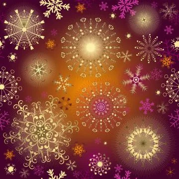 Seamless purple gradient christmas pattern Stock Illustration