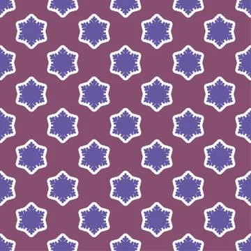 Seamless purple pattern with snowflakes Stock Illustration