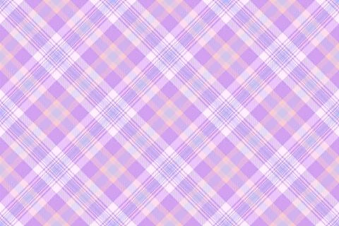 A seamless purple plaid fabric texture featuring soft pastel diagonal checks. Stock Illustration