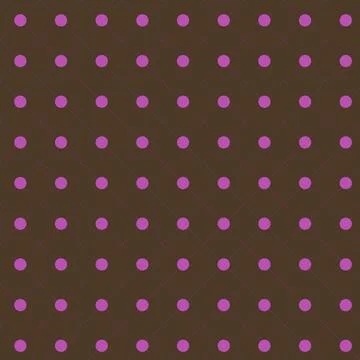 Seamless Purple Polka Dot Pattern with Subtle Diagonal Grid on Dark Brown B.. イラスト素材