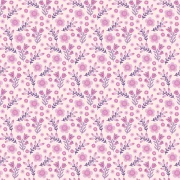 Seamless purple small flower pattern. Decoration beautiful background design Stock Illustration