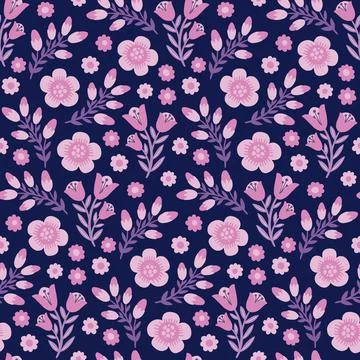 Seamless purple small flower pattern. Decoration beautiful background design Illustrazione stock