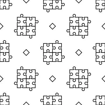 Seamless puzzle pattern Stock Illustration