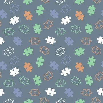 Seamless puzzle pattern Stock Illustration