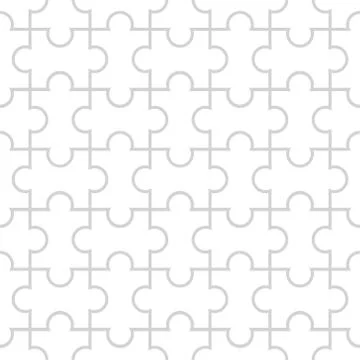 Seamless puzzle pattern on white background Stock Illustration