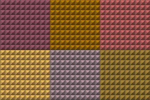 Seamless pyramid tiles pattern in multiple colors Stock Illustration