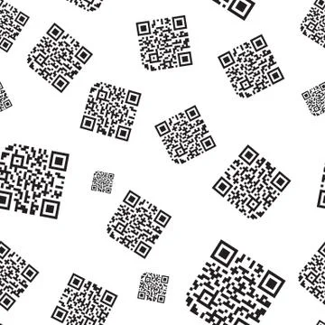 Seamless QR Code Pattern Abstract Vector Background Illustrazione stock