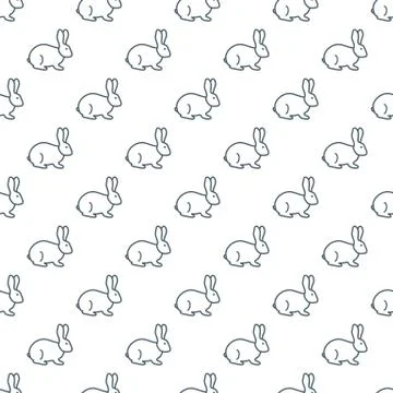 Seamless rabbit pattern. Stock Illustration