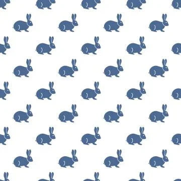 Seamless rabbit pattern. Stock Illustration
