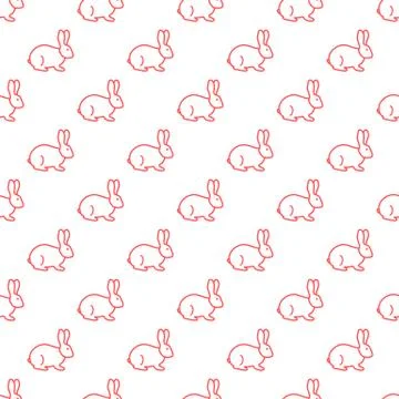 Seamless rabbit pattern. Stock Illustration