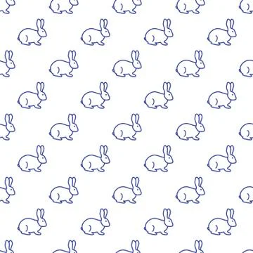 Seamless rabbit pattern. Stock Illustration