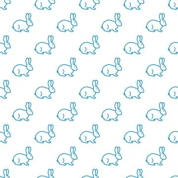 Seamless rabbit pattern. Stock Illustration