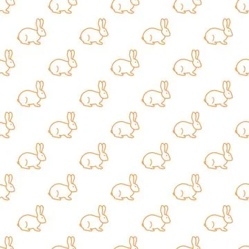 Seamless rabbit pattern. Stock Illustration