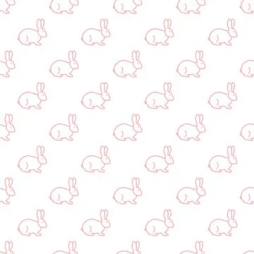 Seamless rabbit pattern. Stock Illustration