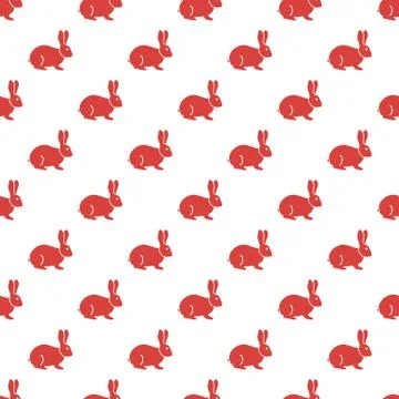 Seamless rabbit pattern. Stock Illustration