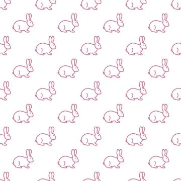 Seamless rabbit pattern. Stock Illustration