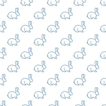 Seamless rabbit pattern. Stock Illustration