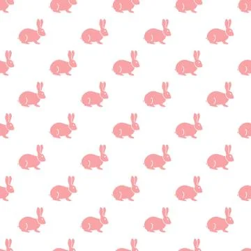 Seamless rabbit pattern. Stock Illustration