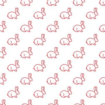 Seamless rabbit pattern. Stock Illustration