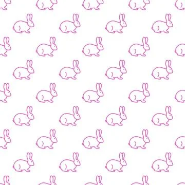 Seamless rabbit pattern. Stock Illustration