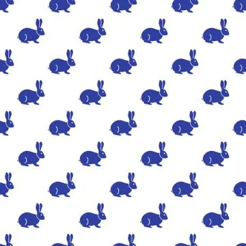 Seamless rabbit pattern. Stock Illustration