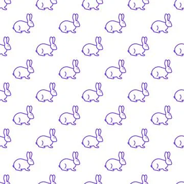 Seamless rabbit pattern. Stock Illustration