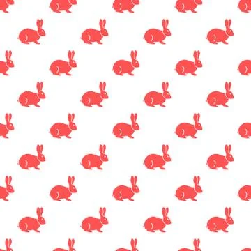 Seamless rabbit pattern. Stock Illustration