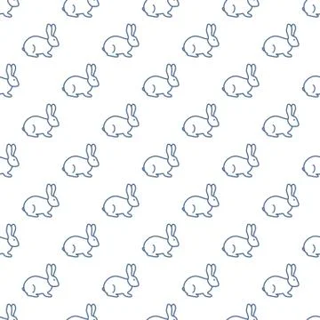 Seamless rabbit pattern. Stock Illustration