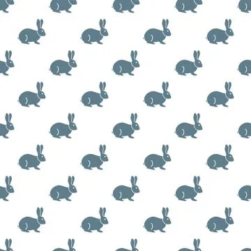 Seamless rabbit pattern. Stock Illustration